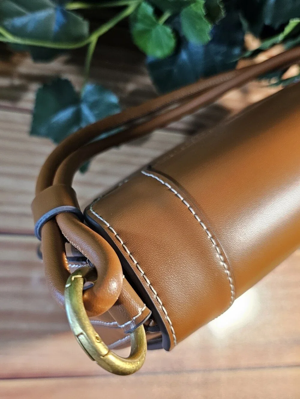 ZARA Brown Structured Saddle Bag Faux Leather 3 Straps NWOT